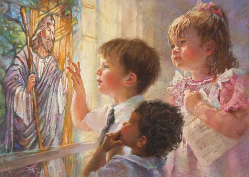 Осенение детей крестным знамением